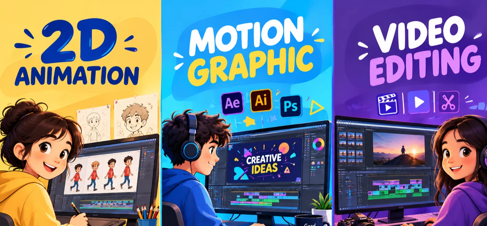 2d Animation And Motion Graphic And video Editing